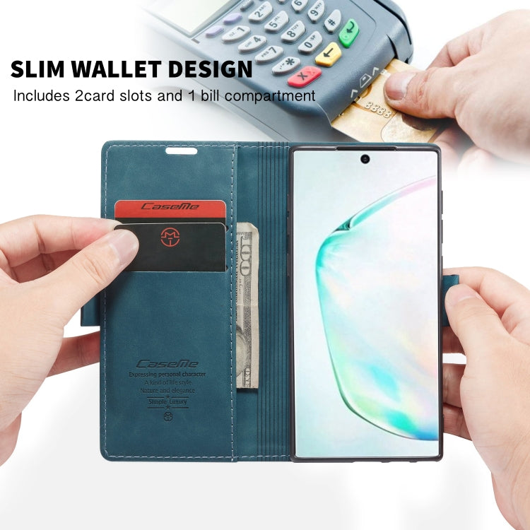 For Galaxy A81 / Note 10 Lite CaseMe Multifunctional Horizontal Flip Leather Case, with Card Slot & Holder & Wallet(Blue) - Samsung Accessories by CaseMe | Online Shopping UK | buy2fix