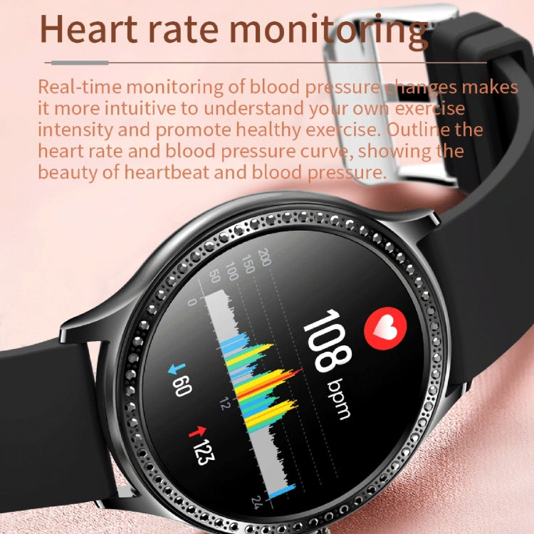 AK35 1.32 inch IPS Color Screen Smart Watch, Support Sleep Monitoring/Blood Oxygen Monitoring(Black Silicone Watch Band) - Smart Wear by buy2fix | Online Shopping UK | buy2fix