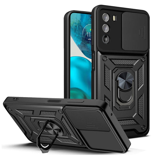 For Motorola Moto G52 Sliding Camera Cover Design TPU+PC Phone Case(Black) - Motorola Cases by buy2fix | Online Shopping UK | buy2fix