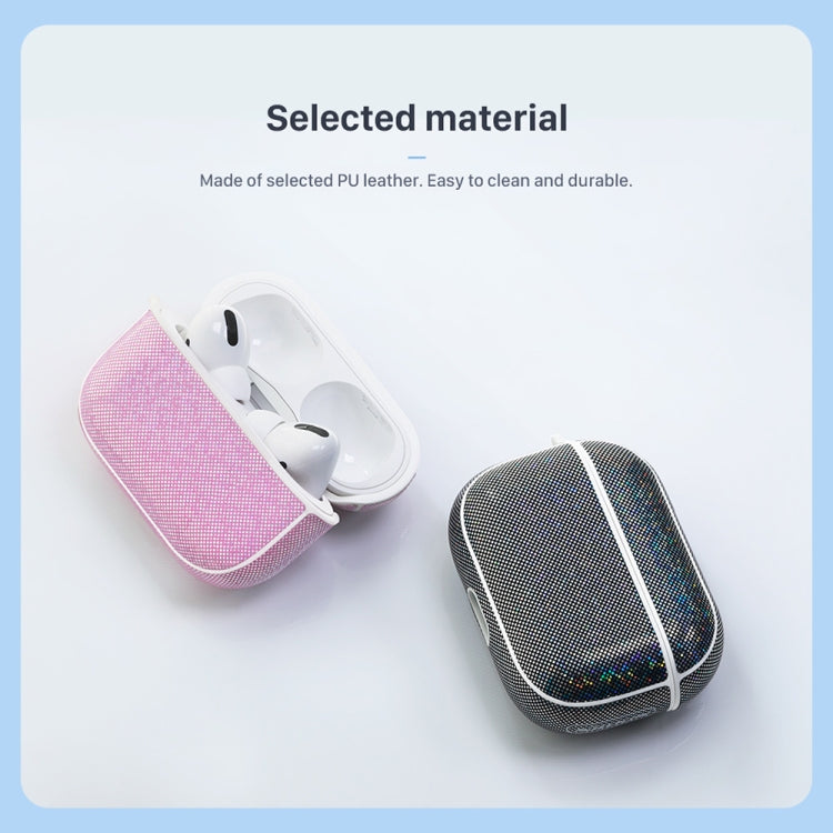 NIILLKIN Anti-fall PU + TPU Shining Protection Glitter Case for AirPods Pro(Black) - For AirPods Pro by NILLKIN | Online Shopping UK | buy2fix