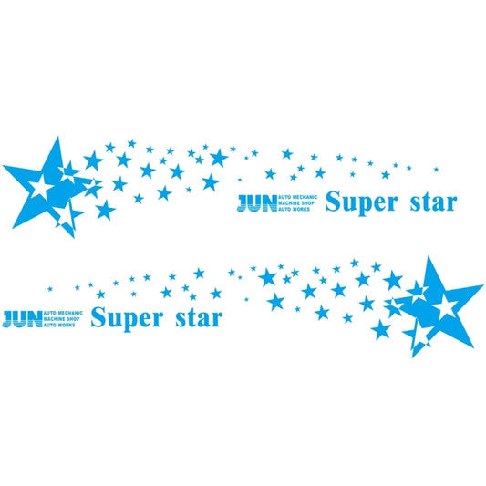 2 PCS/Set D-207 Star Pattern Car Modified Decorative Sticker(Blue) - In Car by buy2fix | Online Shopping UK | buy2fix