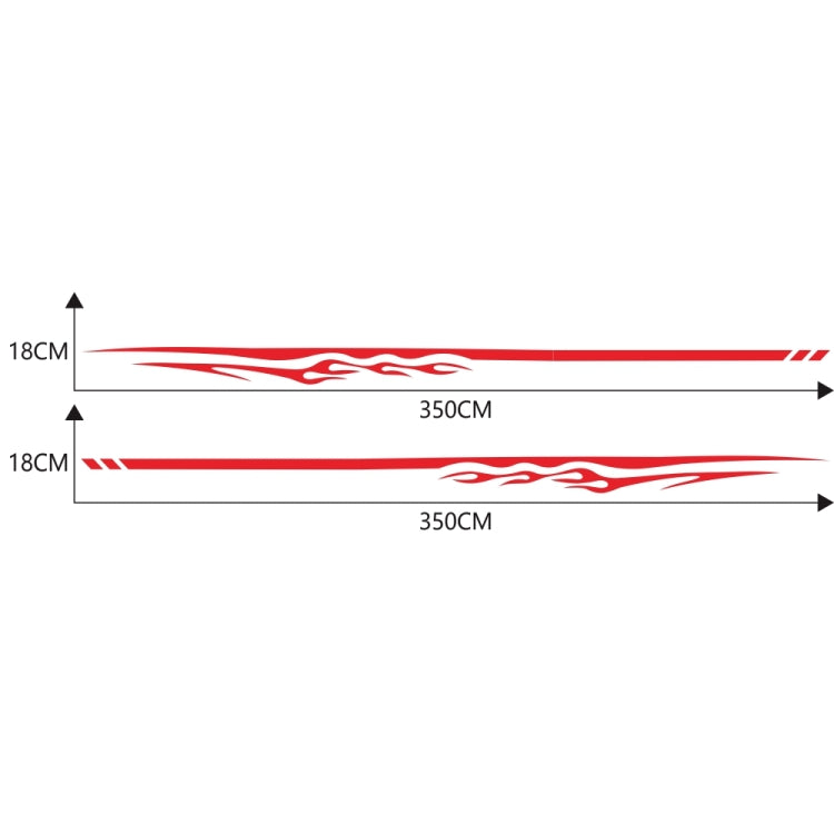 2 PCS/Set D-280 Flame Streak Pattern Car Modified Decorative Sticker(Red) - In Car by buy2fix | Online Shopping UK | buy2fix