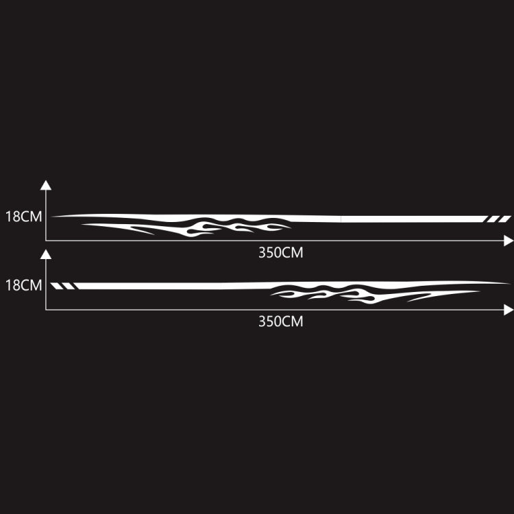 2 PCS/Set D-280 Flame Streak Pattern Car Modified Decorative Sticker(White) - In Car by buy2fix | Online Shopping UK | buy2fix
