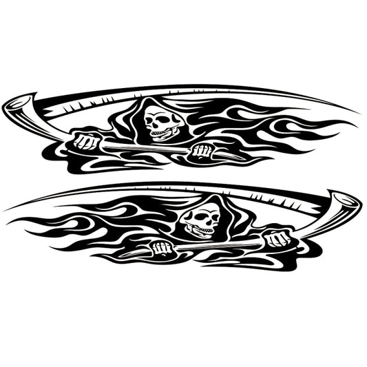 2 PCS/Set D-435 Grim Reaper Pattern Car Modified Decorative Sticker(Black) - In Car by buy2fix | Online Shopping UK | buy2fix