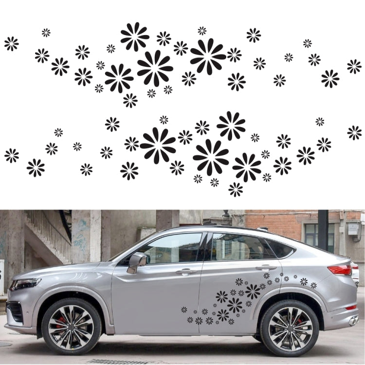 2 PCS/Set D-483 Flower Pattern Car Modified Decorative Sticker(Black) - In Car by buy2fix | Online Shopping UK | buy2fix