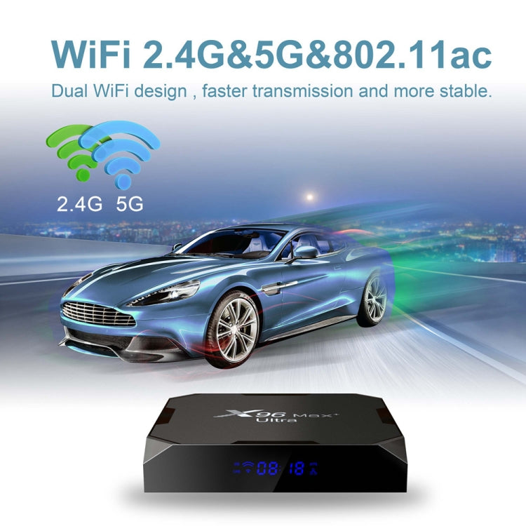 X96 Max+ Ultra 4GB+32GB Amlogic S905X4 8K Smart TV BOX Android 11.0 Media Player, Plug Type:EU Plug - Consumer Electronics by buy2fix | Online Shopping UK | buy2fix