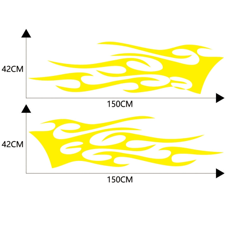 2 PCS/Set D-751 Flame Pattern Car Modified Decorative Sticker(Yellow) - In Car by buy2fix | Online Shopping UK | buy2fix