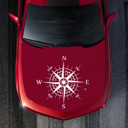 D-863 Compass Pattern Car Modified Decorative Sticker(White) - In Car by buy2fix | Online Shopping UK | buy2fix