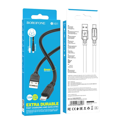 Borofone BX81 USB to Type-C Goodway Charging Data Cable, Length:1m(Black) -  by Borofone | Online Shopping UK | buy2fix