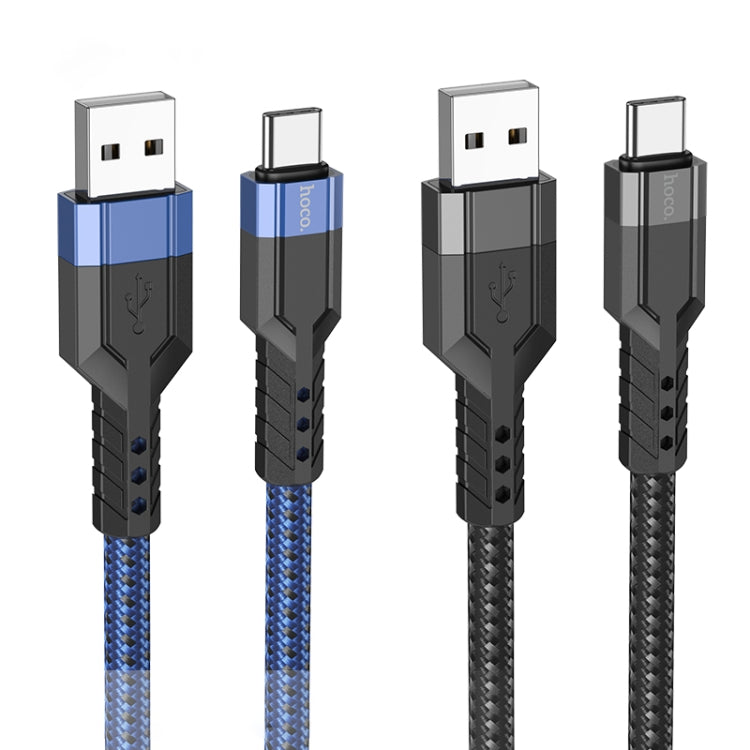 hoco U110 3A USB to USB-C / Type-C Charging Data Cable，Length：1.2m(Blue) -  by hoco | Online Shopping UK | buy2fix