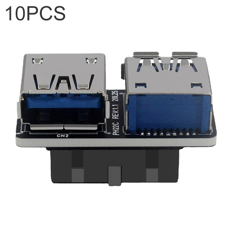 10 PCS 19/20Pin to Dual USB 3.0 Adapter Converter, Model:PH22C - Others by buy2fix | Online Shopping UK | buy2fix