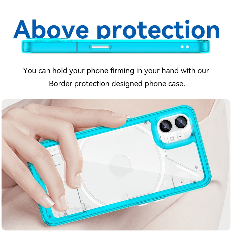 For Nothing Phone 1 Colorful Series Acrylic + TPU Phone Case(Transparent Blue) - More Brand by buy2fix | Online Shopping UK | buy2fix