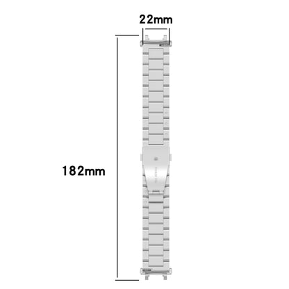For Huami Amazfit T-Rex 2 Three Strains Steel Watch Band(Silver) - Watch Bands by buy2fix | Online Shopping UK | buy2fix