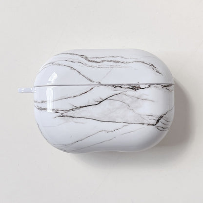 For Xiaomi Redmi Buds 4 Pro Marble Texture PC Glossy Earphone Protective Case(White) - Xiaomi Earphone Case by buy2fix | Online Shopping UK | buy2fix