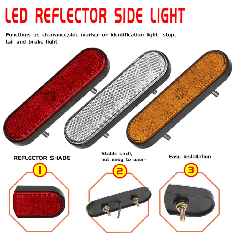 2 PCS 24LED Reflector Brake Light Turn Signal Light(White Shell Red Light) - In Car by buy2fix | Online Shopping UK | buy2fix