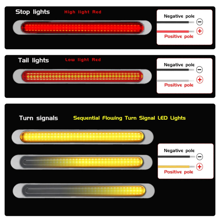 2 PCS 72LEDs Two-color Brake Turn Tail Light(Transparent Shell Red Light + Flowing Yellow Light) - In Car by buy2fix | Online Shopping UK | buy2fix