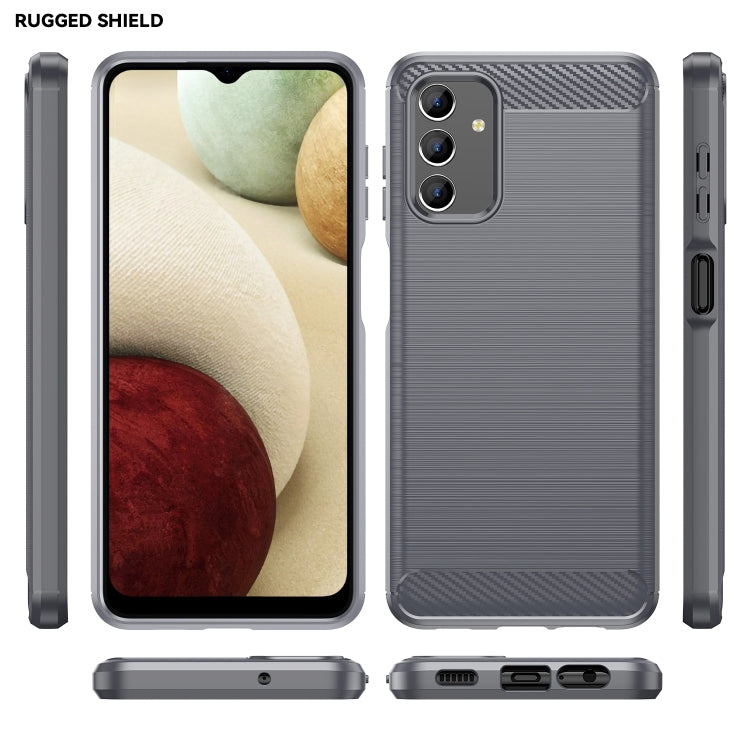 For Samsung Galaxy A04s Brushed Texture Carbon Fiber TPU Case(Grey) - Galaxy Phone Cases by buy2fix | Online Shopping UK | buy2fix