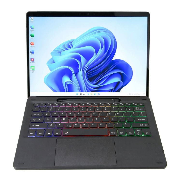 For Microsoft Surface Pro 8/Pro X KF17S Tri-color Backlit Touch Bluetooth Keyboard - Mobile Accessories by buy2fix | Online Shopping UK | buy2fix