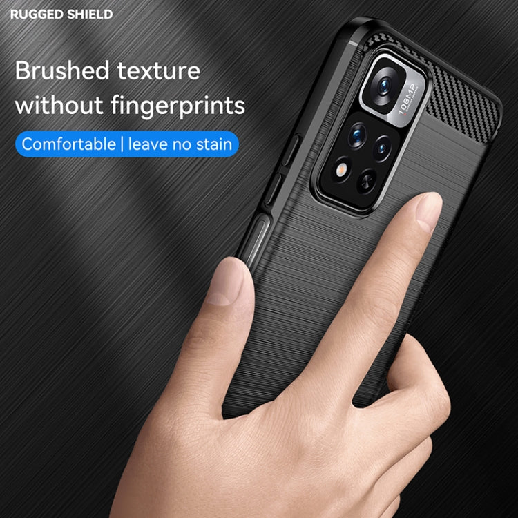 For Xiaomi Redmi Note 11 Pro / Note 11 Pro+ Brushed Texture Carbon Fiber TPU Case(Black) - Redmi Note 11 Pro Case by buy2fix | Online Shopping UK | buy2fix
