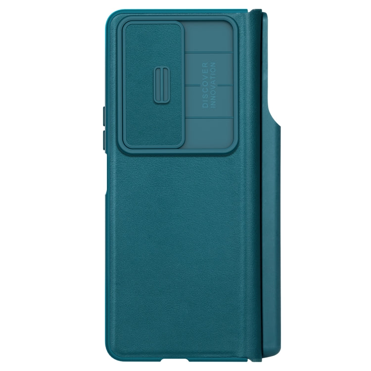 For Samsung Galaxy Z Fold4 5G NILLKIN QIN Series Pro Sliding Camera Cover Design Leather Phone Case(Cyan) - Galaxy Z Fold4 5G Cases by NILLKIN | Online Shopping UK | buy2fix