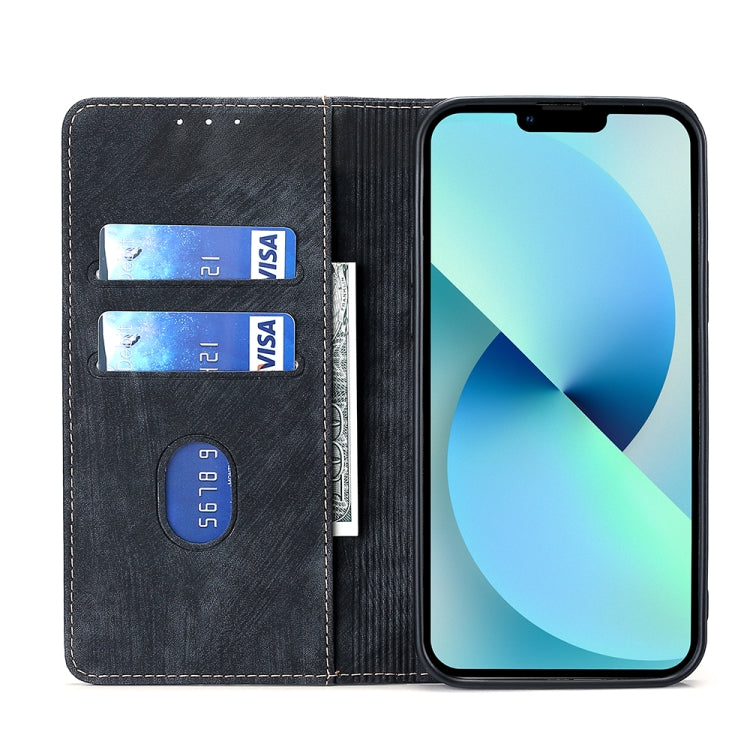 For Xiaomi Redmi K50 Ultra/Xiaomi 12T/Xiaomi 12T Pro RFID Anti-theft Brush Magnetic Leather Phone Case(Black) - Xiaomi Cases by buy2fix | Online Shopping UK | buy2fix