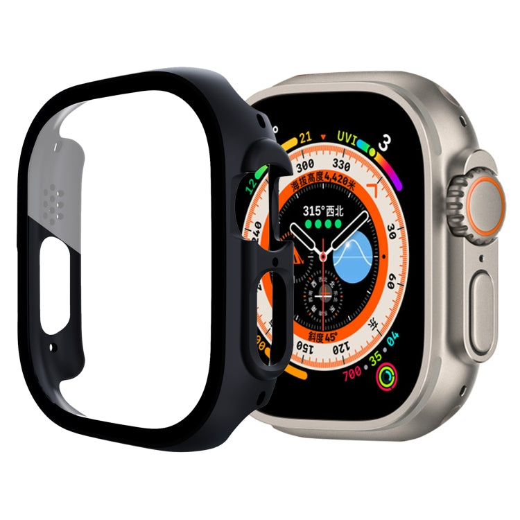 Tempered Glass Film PC Watch Case For Apple Watch Ultra 49mm(Black) - Smart Wear by buy2fix | Online Shopping UK | buy2fix