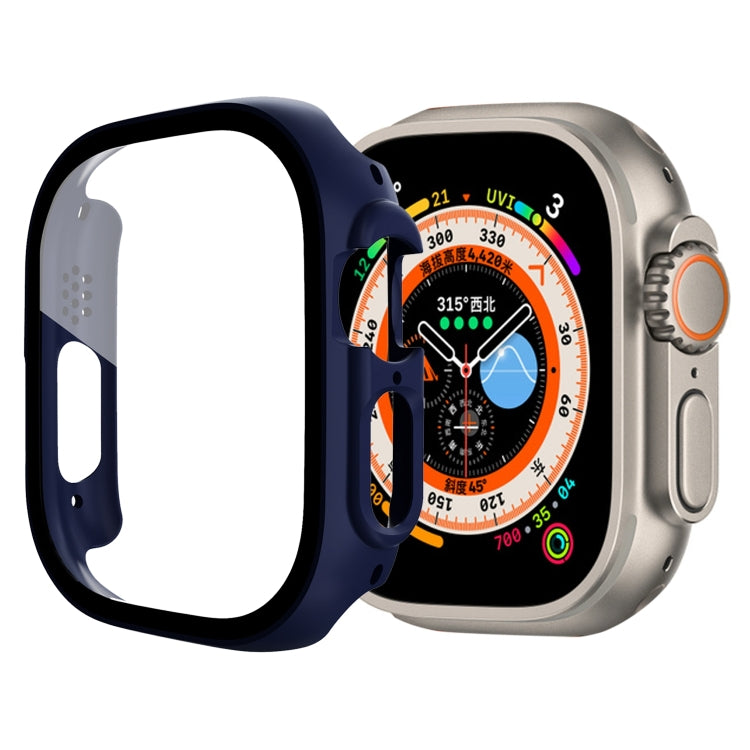 Tempered Glass Film PC Watch Case For Apple Watch Ultra 49mm(Midnight Blue) - Smart Wear by buy2fix | Online Shopping UK | buy2fix