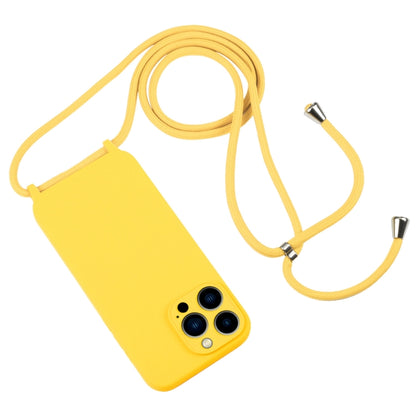 For iPhone 13 Pro Max Crossbody Lanyard Liquid Silicone Case(Yellow) - iPhone 13 Pro Max Cases by buy2fix | Online Shopping UK | buy2fix