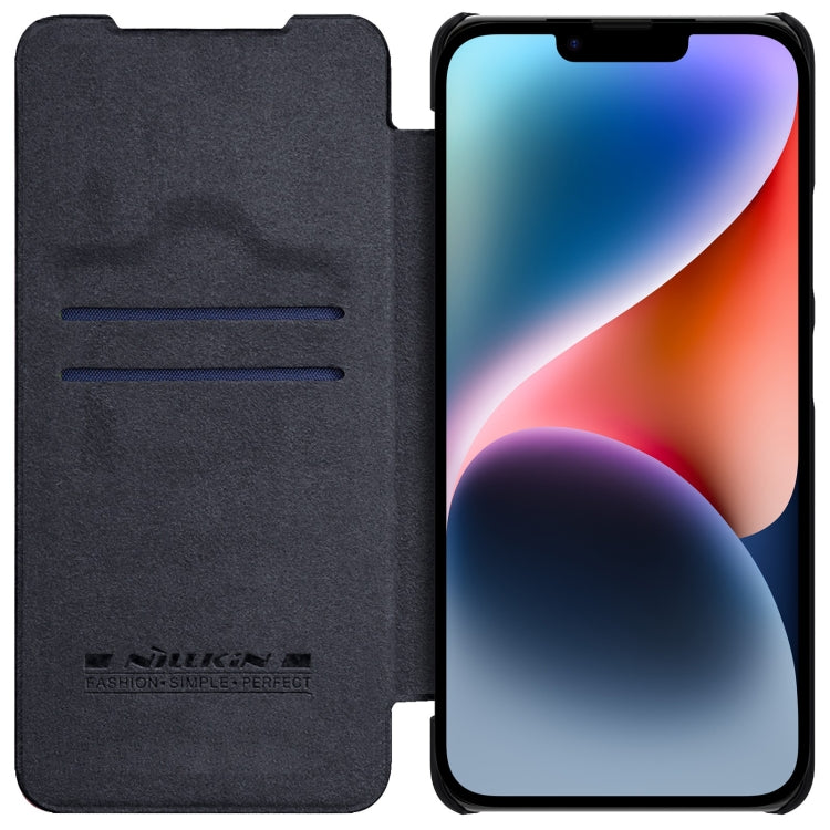 For iPhone 14 Plus  NILLKIN QIN Series Pro Crazy Horse Texture Leather Case(Black) - iPhone 14 Plus Cases by NILLKIN | Online Shopping UK | buy2fix