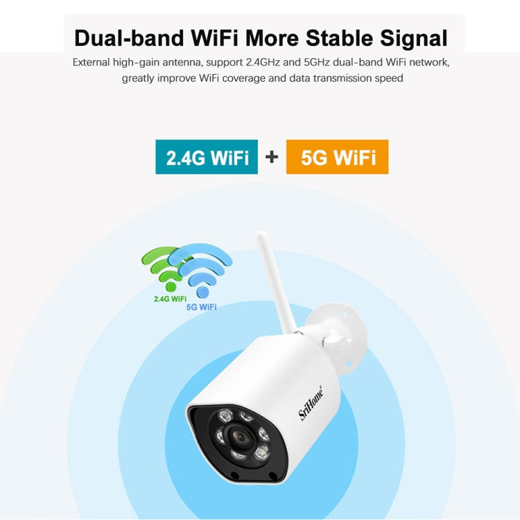 SriHome SH034C 4.0MP AI Humanoid Tracking WiFi Outdoor Surveillance Camera(UK Plug) - Bullet Camera by SriHome | Online Shopping UK | buy2fix