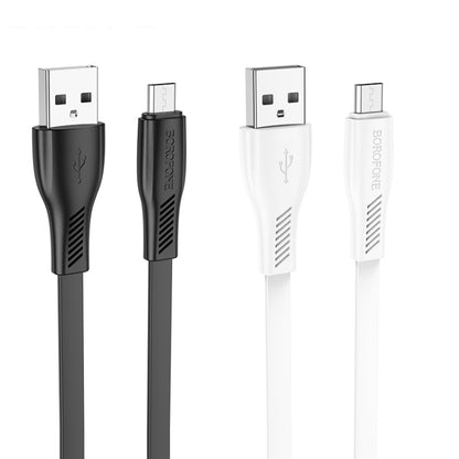 Borofone BX85 1m 2.4A USB to Micro USB Auspicious Charging Data Cable(Black) -  by Borofone | Online Shopping UK | buy2fix