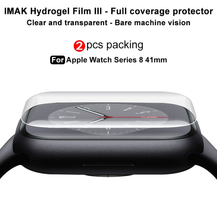 For Apple Watch Series 8 41mm 2pcs imak Curved Full Screen Hydrogel Film Protector - Others by imak | Online Shopping UK | buy2fix