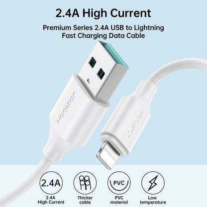 JOYROOM S-UL012A9 2.4A USB to 8 Pin Fast Charging Data Cable, Length:2m(White) - Normal Style Cable by JOYROOM | Online Shopping UK | buy2fix