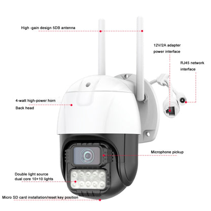 QX67 Humanoid Recognition AI Alarm WiFi Dome IP Camera, AU Plug - Security by buy2fix | Online Shopping UK | buy2fix