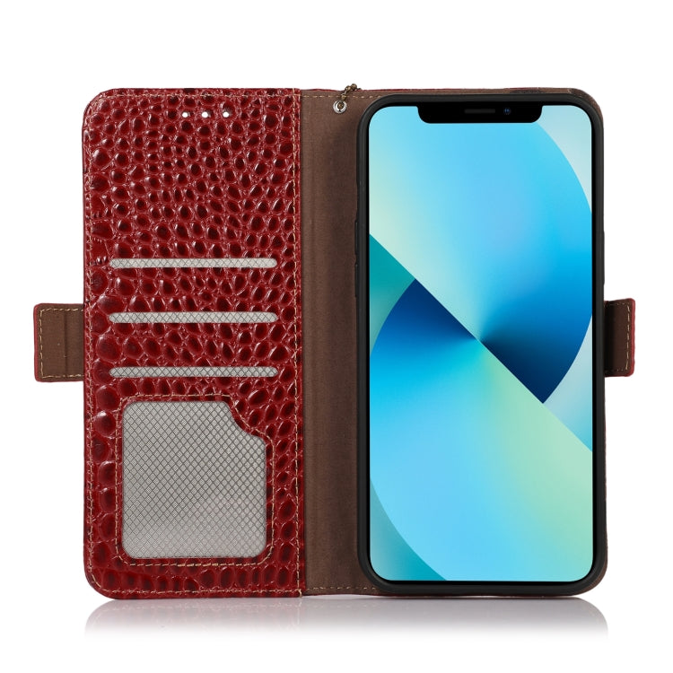 For Honor X8 5G Crocodile Top Layer Cowhide Leather Phone Case(Red) - Honor Cases by buy2fix | Online Shopping UK | buy2fix