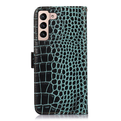 For Samsung Galaxy S23+ 5G Crocodile Top Layer Cowhide Leather Phone Case(Green) - Galaxy S23+ 5G Cases by buy2fix | Online Shopping UK | buy2fix