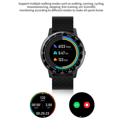 Ochstin 5H30 1.28 Inch HD Round Screen Silicone Strap Smart Sports Watch(Black) - Smart Wear by OCHSTIN | Online Shopping UK | buy2fix