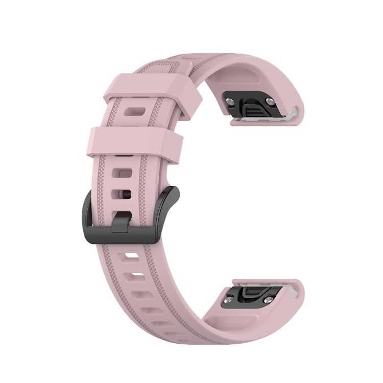 For Garmin Fenix 6S 20mm Quick Release Official Texture Wrist Strap Watchband with Plastic Button(Rose Pink) - Smart Wear by buy2fix | Online Shopping UK | buy2fix