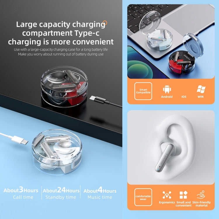 Lenovo LP10 TWS Wireless Bluetooth 5.2 Noise Reduction Earphone with Mic(White) - TWS Earphone by Lenovo | Online Shopping UK | buy2fix