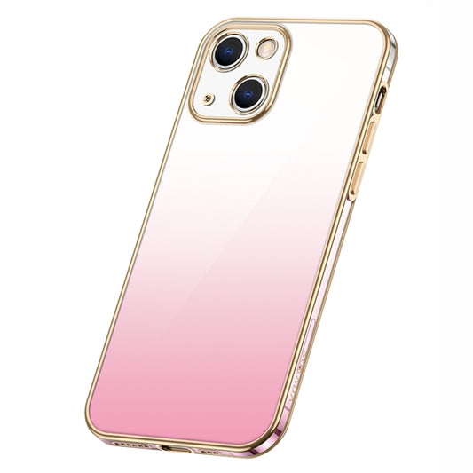 For iPhone 14 Plus SULADA Iridescence Series Plating Transparent Gradient Phone Case(Pink) - iPhone 14 Plus Cases by SULADA | Online Shopping UK | buy2fix