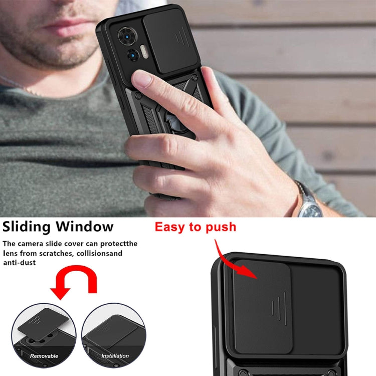 For Motorola Edge 30 Neo Sliding Camera Cover Design TPU+PC Phone Case(Rose Gold) - Motorola Cases by buy2fix | Online Shopping UK | buy2fix