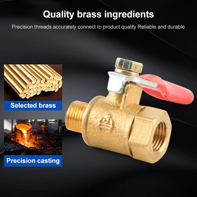 LAIZE Pneumatic Hose Connector Copper Ball Valve, Specification:Outside 4-Barb 8mm -  by LAIZE | Online Shopping UK | buy2fix