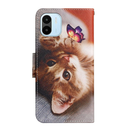 For Xiaomi Redmi A1 Colored Drawing Pattern Leather Phone Case(Butterfly Cat) - Xiaomi Cases by buy2fix | Online Shopping UK | buy2fix
