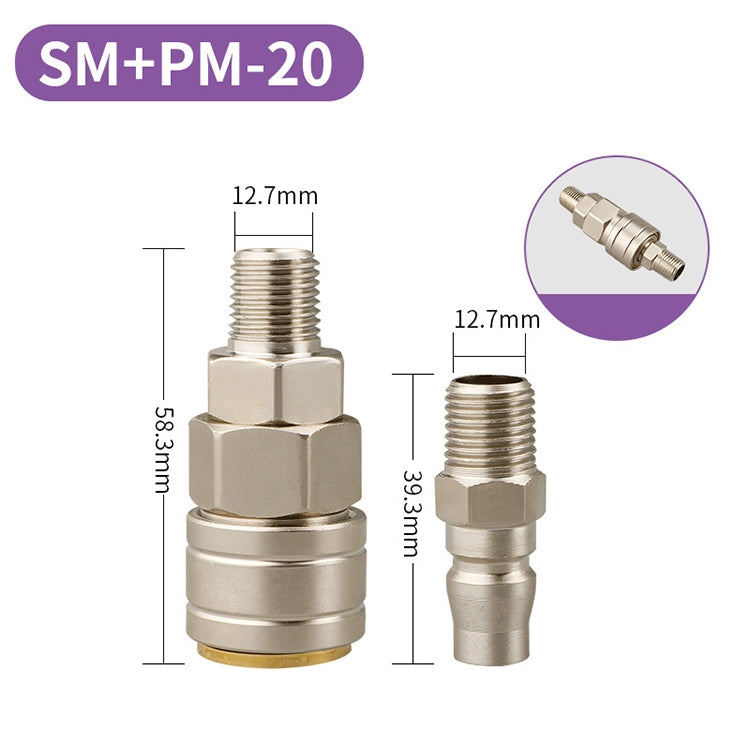 LAIZE SM+PM-20 10pcs C-type Self-lock Pneumatic Quick Fitting Connector -  by LAIZE | Online Shopping UK | buy2fix