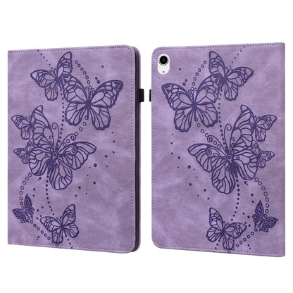 For iPad 2025 / 2022 Embossed Butterfly Leather Tablet Case(Purple) - iPad 2025 / 2022 Cases by buy2fix | Online Shopping UK | buy2fix