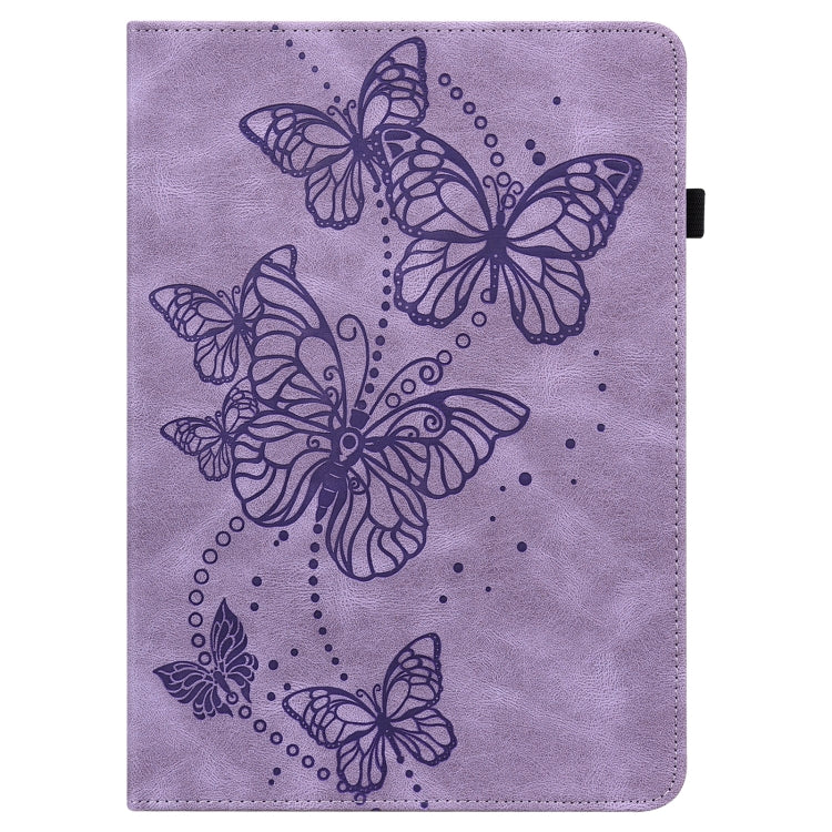 For iPad 2025 / 2022 Embossed Butterfly Leather Tablet Case(Purple) - iPad 2025 / 2022 Cases by buy2fix | Online Shopping UK | buy2fix