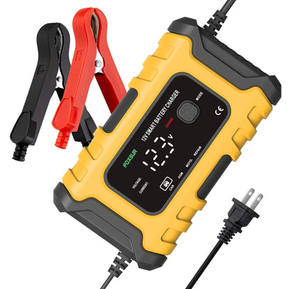 FOXSUR 6A 12V Motorcycle / Car Smart Battery Charger, Plug Type:EU Plug(Yellow) - Battery Charger by FOXSUR | Online Shopping UK | buy2fix