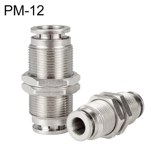 PM-12 LAIZE Nickel Plated Copper Bulkhead Straight Pneumatic Quick Connector -  by LAIZE | Online Shopping UK | buy2fix