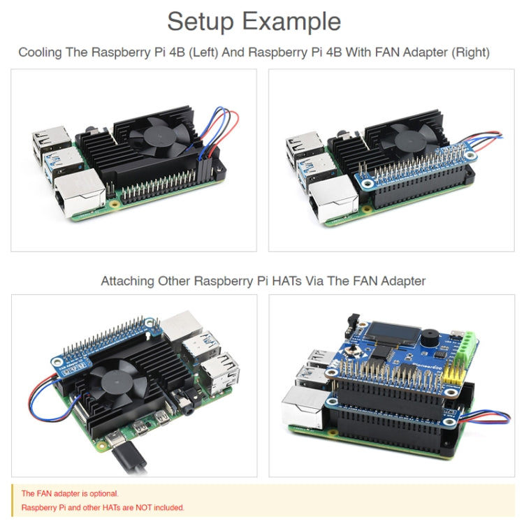 Waveshare Dedicated All-In-One Aluminum Alloy Cooling Fan For Raspberry Pi 4B - Consumer Electronics by WAVESHARE | Online Shopping UK | buy2fix