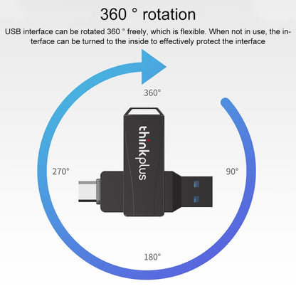 Lenovo Thinkplus MU252 USB 3.1 + USB-C / Type-C Flash Drive, Memory:32GB(Black) - USB Flash Drives by Lenovo | Online Shopping UK | buy2fix